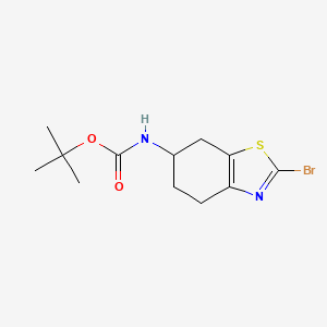 Chemical structure of tert-Butyl (2-bromo-4,5,6,7-tetrahydrobenzo[d]thiazol-6-yl)carbamate