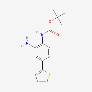 Chemical structure of tert-Butyl (2-amino-4-(thiophen-2-yl)phenyl)carbamate