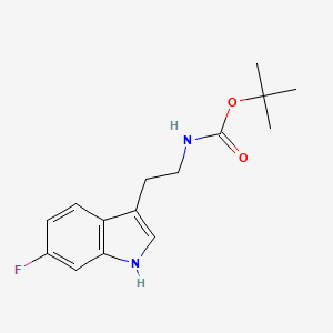 Chemical structure of tert-Butyl (2-(6-fluoro-1H-indol-3-yl)ethyl)carbamate