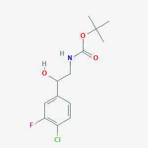 Chemical structure of tert-butyl (2-(4-chloro-3-fluorophenyl)-2-hydroxyethyl)carbamate