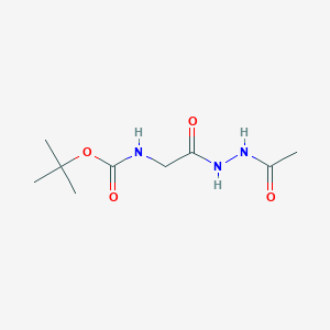 Chemical structure of tert-Butyl (2-(2-acetylhydrazinyl)-2-oxoethyl)carbamate