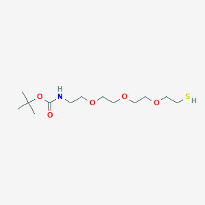 Chemical structure of tert-Butyl (2-(2-(2-(2-mercaptoethoxy)ethoxy)ethoxy)ethyl)carbamate