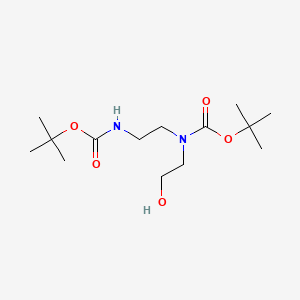 Chemical structure of tert-Butyl (2-((tert-butoxycarbonyl)amino)ethyl)(2-hydroxyethyl)carbamate