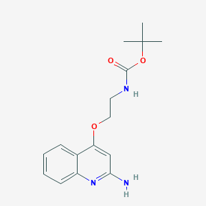 Chemical structure of tert-Butyl (2-((2-aminoquinolin-4-yl)oxy)ethyl)carbamate