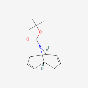 Chemical structure of tert-butyl (1R,5R)-9-azabicyclo[3.3.1]nona-2,6-diene-9-carboxylate