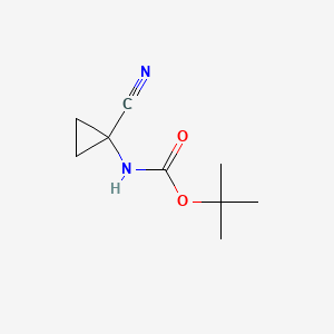 Chemical structure of tert-Butyl (1-cyanocyclopropyl)carbamate