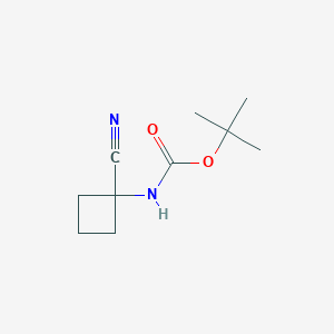 Chemical structure of tert-Butyl (1-cyanocyclobutyl)carbamate