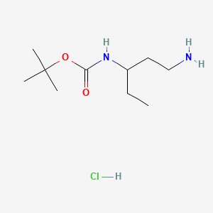 Chemical structure of tert-Butyl (1-aminopentan-3-yl)carbamate