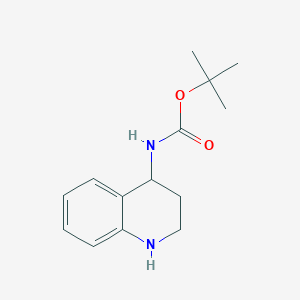 Chemical structure of tert-Butyl 1,2,3,4-tetrahydroquinolin-4-ylcarbamate