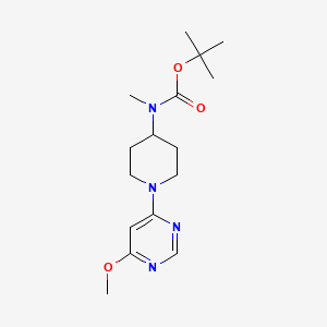 Chemical structure of tert-Butyl (1-(6-methoxypyrimidin-4-yl)piperidin-4-yl)(methyl)carbamate