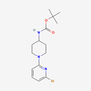 Chemical structure of tert-Butyl (1-(6-bromopyridin-2-yl)piperidin-4-yl)carbamate