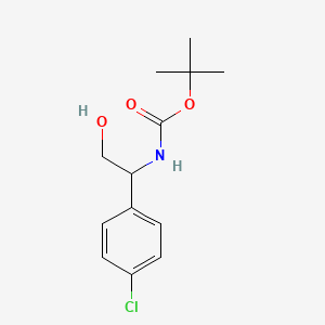 Chemical structure of tert-Butyl (1-(4-chlorophenyl)-2-hydroxyethyl)carbamate