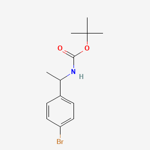 Chemical structure of tert-Butyl (1-(4-bromophenyl)ethyl)carbamate