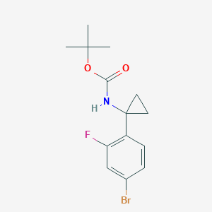 Chemical structure of tert-butyl (1-(4-bromo-2-fluorophenyl)cyclopropyl)carbamate