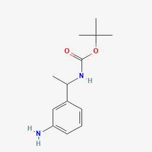 Chemical structure of Tert-butyl (1-(3-aminophenyl)ethyl)carbamate