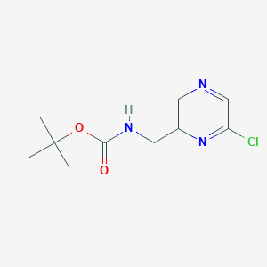 Chemical structure of tert-Butyl ((6-chloropyrazin-2-yl)methyl)carbamate