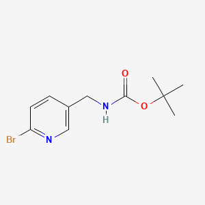 Chemical structure of tert-Butyl ((6-bromopyridin-3-yl)methyl)carbamate