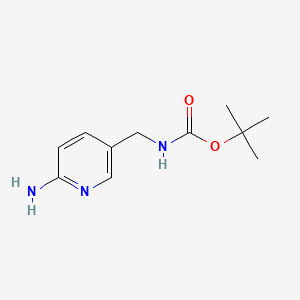 Chemical structure of tert-Butyl ((6-aminopyridin-3-yl)methyl)carbamate