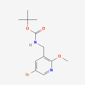 Chemical structure of tert-Butyl ((5-bromo-2-methoxypyridin-3-yl)methyl)carbamate