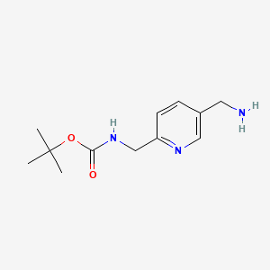 Chemical structure of tert-Butyl ((5-(aminomethyl)pyridin-2-yl)methyl)carbamate