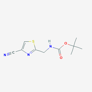 Chemical structure of tert-butyl ((4-cyanothiazol-2-yl)Methyl)carbaMate
