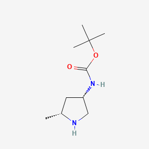 Chemical structure of tert-Butyl ((3S,5R)-5-methylpyrrolidin-3-yl)carbamate