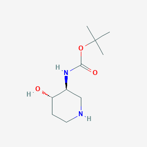 Chemical structure of trans-3-(Boc-amino)-4-hydroxypiperidine