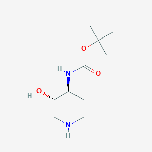 Chemical structure of tert-Butyl ((3S,4S)-3-hydroxypiperidin-4-yl)carbamate