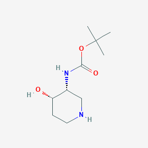 Chemical structure of tert-Butyl ((3R,4S)-4-hydroxypiperidin-3-yl)carbamate