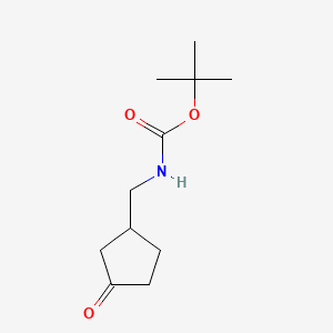 Chemical structure of tert-Butyl ((3-oxocyclopentyl)methyl)carbamate