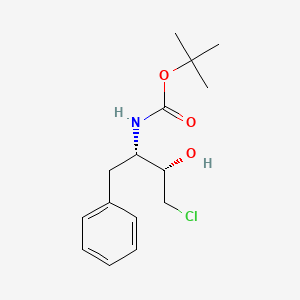 Chemical structure of tert-Butyl ((2S,3S)-4-chloro-3-hydroxy-1-phenylbutan-2-yl)carbamate