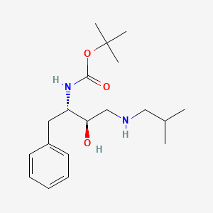 Chemical structure of tert-Butyl ((2S,3R)-3-hydroxy-4-(isobutylamino)-1-phenylbutan-2-yl)carbamate