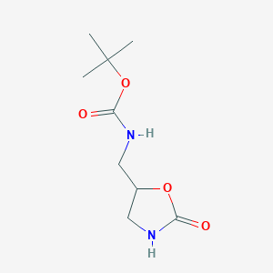 Chemical structure of Tert-butyl ((2-oxooxazolidin-5-yl)methyl)carbamate