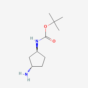 Chemical structure of tert-Butyl ((1S,3S)-3-aminocyclopentyl)carbamate