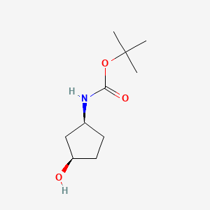 Chemical structure of tert-Butyl ((1S,3R)-3-hydroxycyclopentyl)carbamate