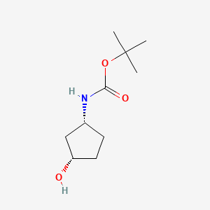 Chemical structure of tert-Butyl ((1R,3S)-3-hydroxycyclopentyl)carbamate