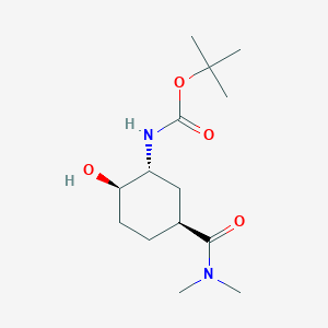 Chemical structure of tert-Butyl ((1R,2R,5S)-5-(dimethylcarbamoyl)-2-hydroxycyclohexyl)carbamate