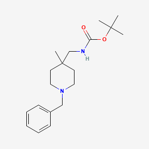 Chemical structure of tert-Butyl ((1-benzyl-4-methylpiperidin-4-yl)methyl)carbamate