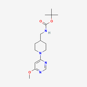Chemical structure of tert-Butyl ((1-(6-methoxypyrimidin-4-yl)piperidin-4-yl)methyl)carbamate
