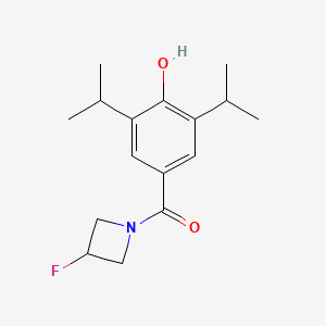 Chemical structure of tert-butyl ((1-(3-fluorophenyl)cyclobutyl)methyl)carbamate