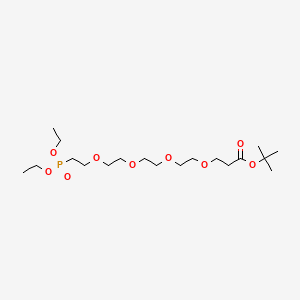 Chemical structure of T-butyoxycarboxy-peg4-phosphonicacidethylester
