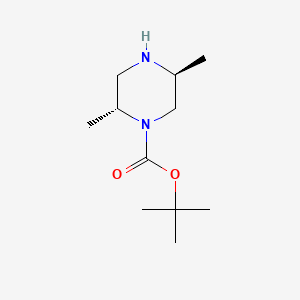 Chemical structure of t-Butyl(2R,5S)-2,5-Dimethylpiperazine-1-Carboxylate