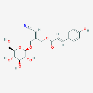 Chemical structure of Sutherlandin trans-p-coumarate