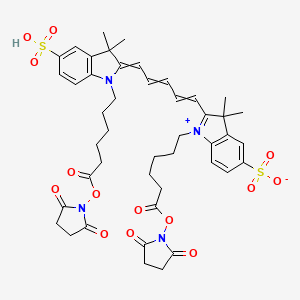 Chemical structure of Sulfo-Cy5 diacid, SE