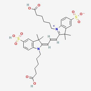 Chemical structure of Sulfo-Cy3 diacid