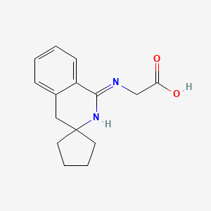 Chemical structure of Spiro[cyclopentane-1,3'-(3',4'-dihydro-isoquinolin)]-1'-yl-aminoacetic acid