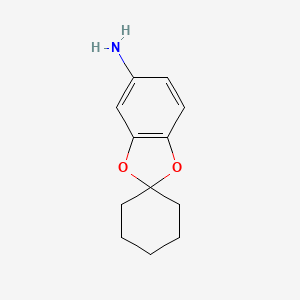 Chemical structure of Spiro(1,3-dioxaindane-2,1'-cyclohexane)-6-amine