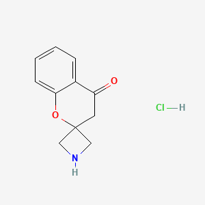 Chemical structure of Spiro[azetidine-3,2'-[2H-1]benzopyran]-4'(3'H)-one, hydrochloride