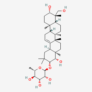 Chemical structure of Soyasapogenol A 21-O-α-L-rhamnopyranoside