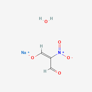 Chemical structure of Sodium 2-nitro-1,3-dioxopropan-2-ide hydrate